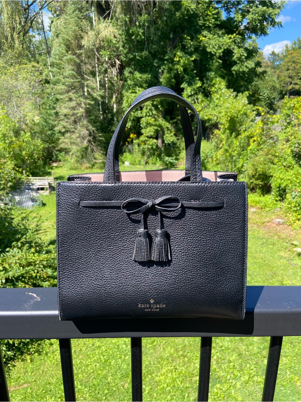 Kate Spade New York Hayes Street Isobel Satchel Black Leather Crossbody